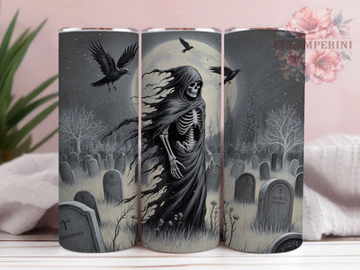 Graveyard Ghost Haunted Halloween Tumbler, Spooky Halloween Wrap, Haunted Cemetery PNG, 20oz Sublimation Design, Gothic Ghost Cup, Creepy Tombstone Art, Paranormal Tumbler Wrap Sublimation Li Zamperini 