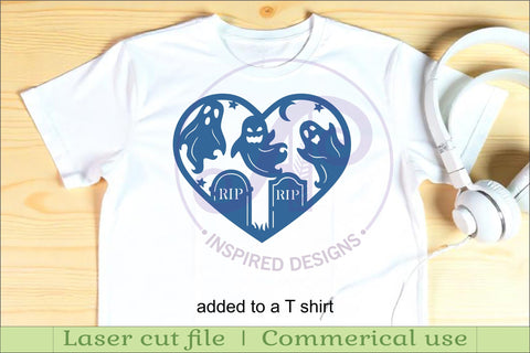 Graveyard Halloween heart laser cut wall sign SVG APInspireddesigns 