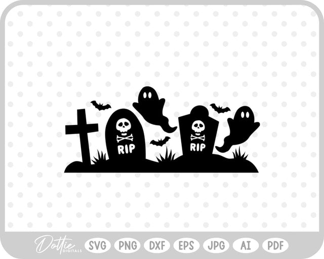 Graveyard Halloween SVG DottieDigitals 
