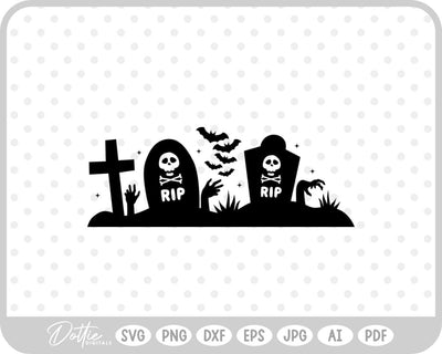 Graveyard Halloween SVG DottieDigitals 