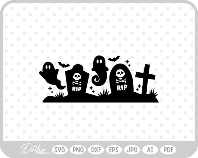 Graveyard Halloween SVG DottieDigitals 
