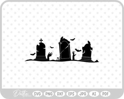 Graveyard Halloween SVG DottieDigitals 