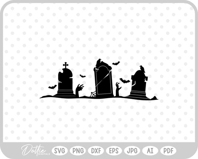Graveyard Halloween SVG DottieDigitals 