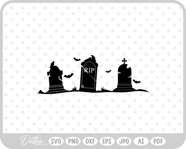 Graveyard Halloween SVG DottieDigitals 