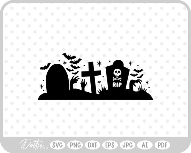 Graveyard Halloween SVG DottieDigitals 