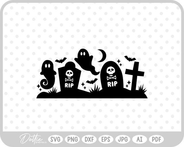 Graveyard Halloween SVG DottieDigitals 