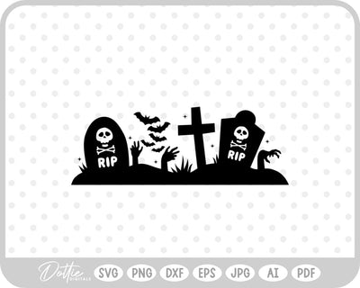 Graveyard Halloween SVG DottieDigitals 