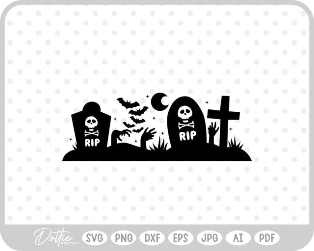 Graveyard Halloween SVG DottieDigitals 