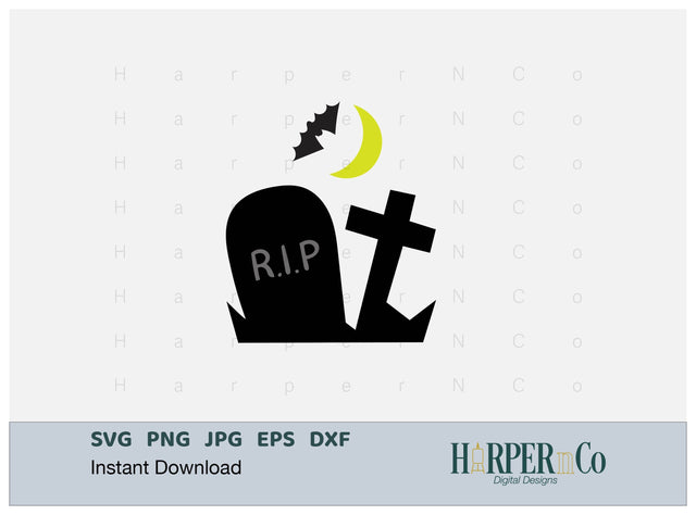 Graveyard SVG PNG Cut EPS File SVG HarperNCo 