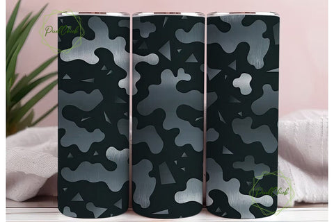 Gray Camouflage 20oz Tumbler Wrap Sublimation PixelChick 