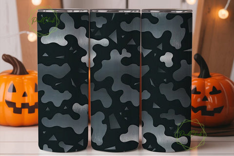 Gray Camouflage 20oz Tumbler Wrap Sublimation PixelChick 