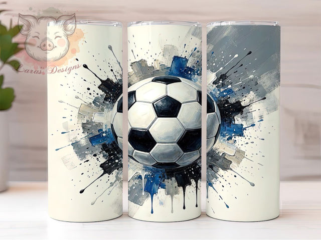 Gray Scale Soccer Minimalist 20oz Tumbler, Soccer Ball, Sports Theme, Athletic Design, Minimalist Style, 20oz Tumbler Wrap, Sublimation PNG Sublimation Lara' s Designs 