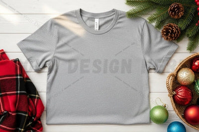 Gray t-shirt christmas mockup design Mock Up Photo Designangry 