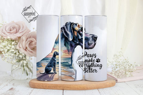 Great Dane Beach 20oz Tumbler Wrap Sublimation sassyprint 