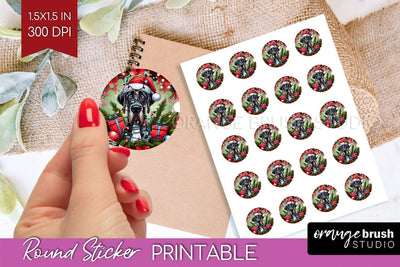 Great Dane Christmas Dog Printable Stickers Sublimation OrangeBrushStudio 