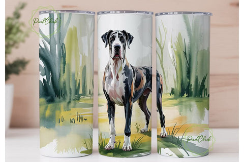 Great Dane Dog 20oz Tumbler Wrap Sublimation PixelChick 