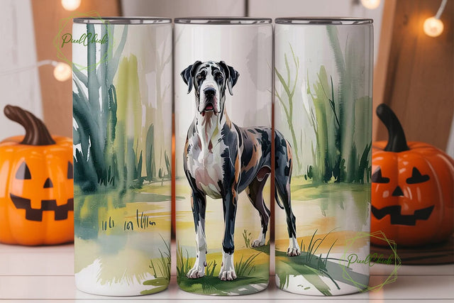 Great Dane Dog 20oz Tumbler Wrap Sublimation PixelChick 