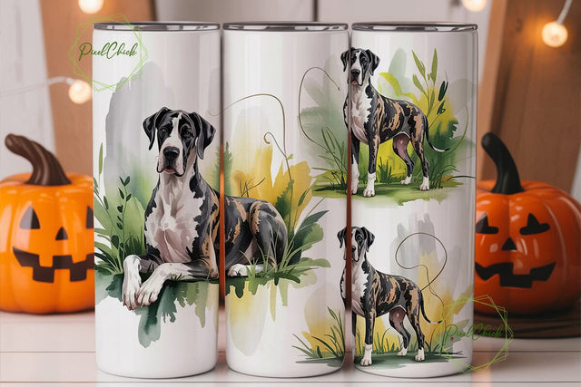 Great Dane Dog 20oz Tumbler Wrap Sublimation PixelChick 