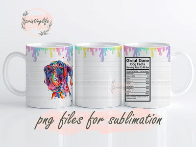 Great Dane Dog Gifts, Mothers Day Mug Wrap Design, Instant Digital Design Download Mug Wrap Design, Mug Design PNG Sublimation PrintingLife 