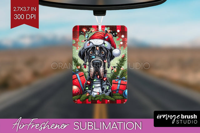Great Dane Funny Christmas Dog Air Freshener Sublimation OrangeBrushStudio 