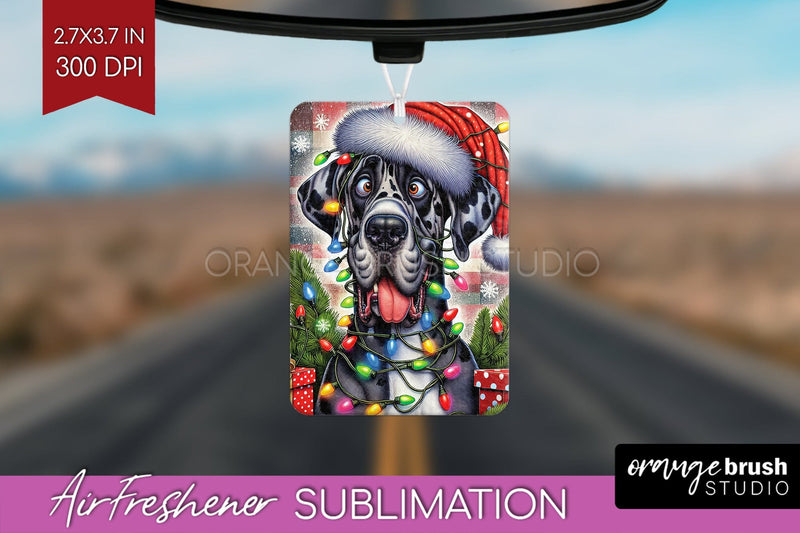 Great Dane Funny Christmas Dog Air Freshener Sublimation OrangeBrushStudio 