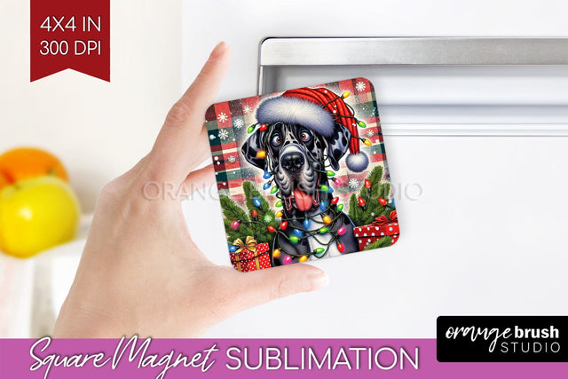 Great Dane Funny Christmas Dog Magnet PNG Sublimation OrangeBrushStudio 