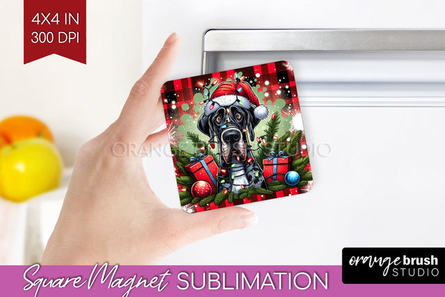 Great Dane Funny Christmas Dog Magnet PNG Sublimation OrangeBrushStudio 