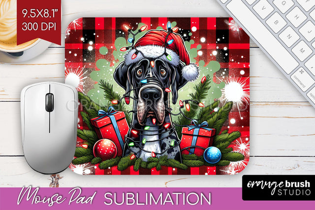 Great Dane Funny Christmas Dog Mouse Pad PNG Sublimation OrangeBrushStudio 