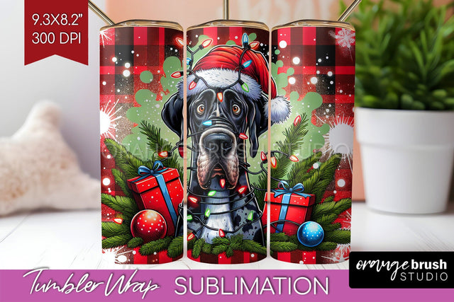 Great Dane Funny Christmas Dog Tumbler Wrap Sublimation OrangeBrushStudio 