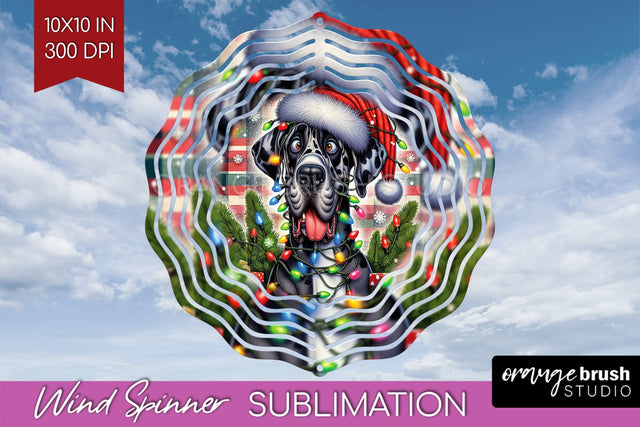 Great Dane Funny Christmas Dog Wind Spinner Sublimation OrangeBrushStudio 
