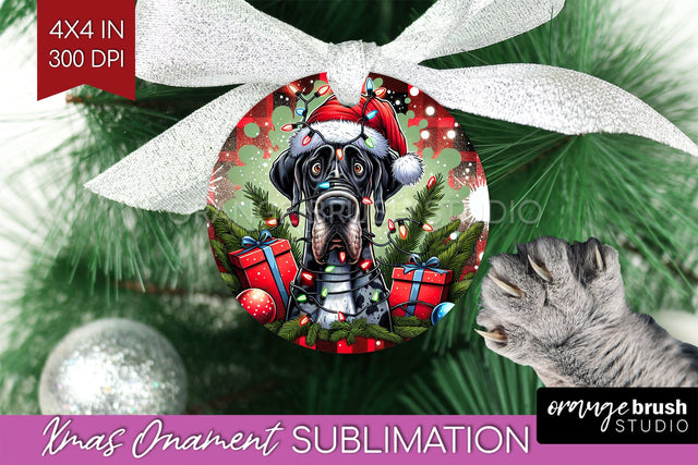 Great Dane Funny Dog Christmas Ornament PNG Sublimation OrangeBrushStudio 