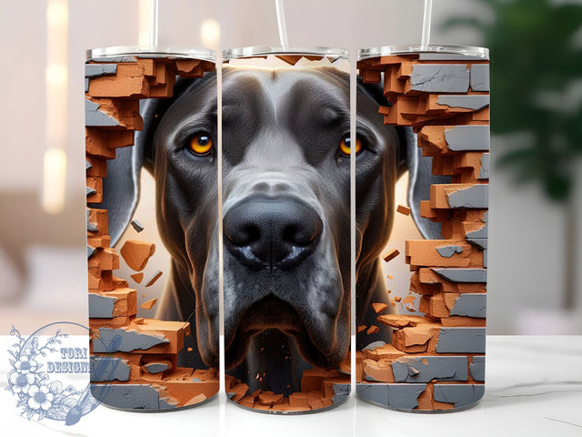 Great Dane Gentle Giant Tumbler, Dog Breed Design, Large Dog Art, Great Dane Mom, Gentle Giant Design, Dog Lover Present, Pet Portrait Art Sublimation ToriDesigns 