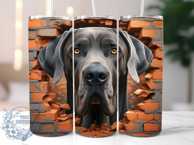 Great Dane Gentle Giant Tumbler, Dog Breed Design, Large Dog Art, Great Dane Mom, Gentle Giant Design, Dog Lover Present, Pet Portrait Art Sublimation ToriDesigns 