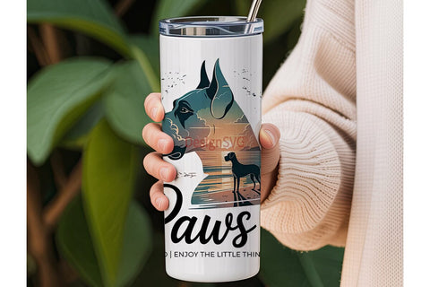 Great Dane Paws Tumbler Wrap Sublimation DesignSVG 
