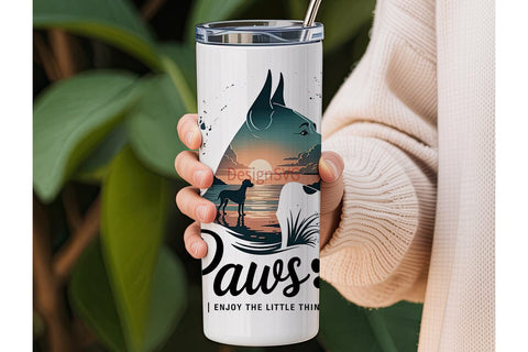 Great Dane Paws Tumbler Wrap Sublimation DesignSVG 
