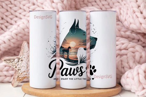 Great Dane Paws Tumbler Wrap Sublimation DesignSVG 