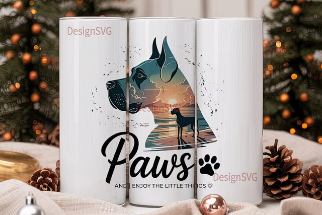 Great Dane Paws Tumbler Wrap Sublimation DesignSVG 
