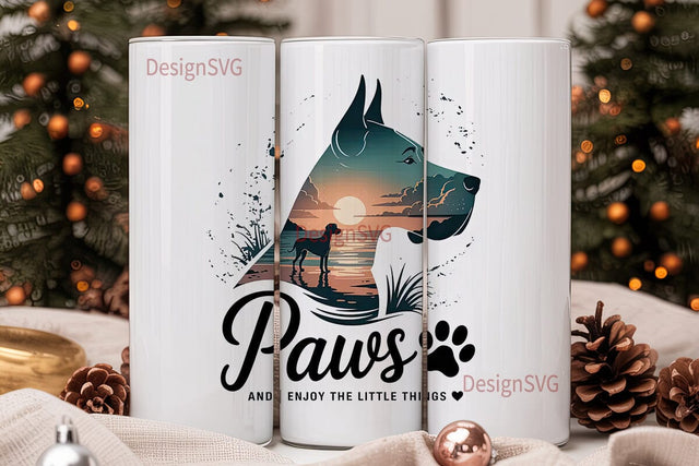 Great Dane Paws Tumbler Wrap Sublimation DesignSVG 