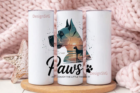 Great Dane Paws Tumbler Wrap Sublimation DesignSVG 