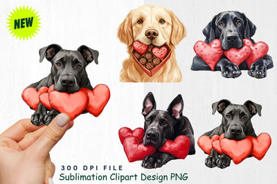 Great Dane with Heart Pillows Clipart Sublimation Regulrcrative 