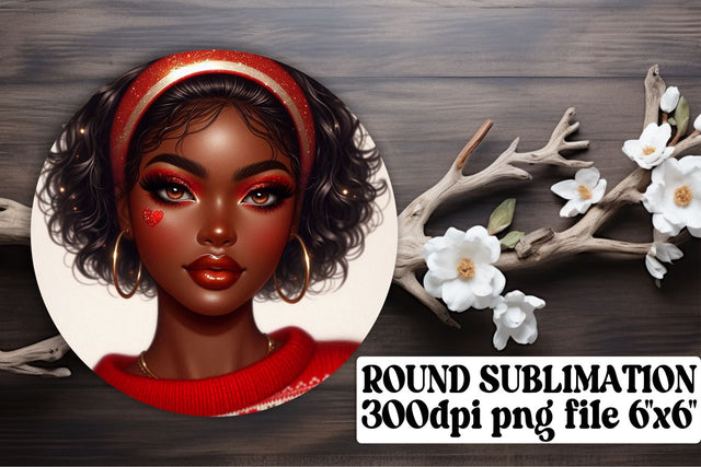 great for keychains! , Sublimation-ready round design PNG, Love Girl Sublimation afrosvg 