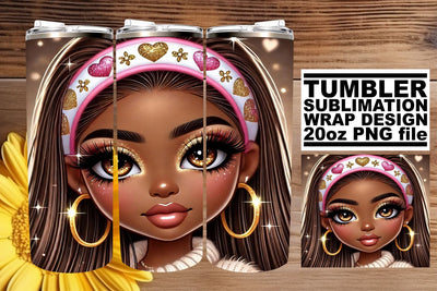 great for personalized gifts! , Vibrant 20oz tumbler wrap, Love Girl Sublimation afrosvg 