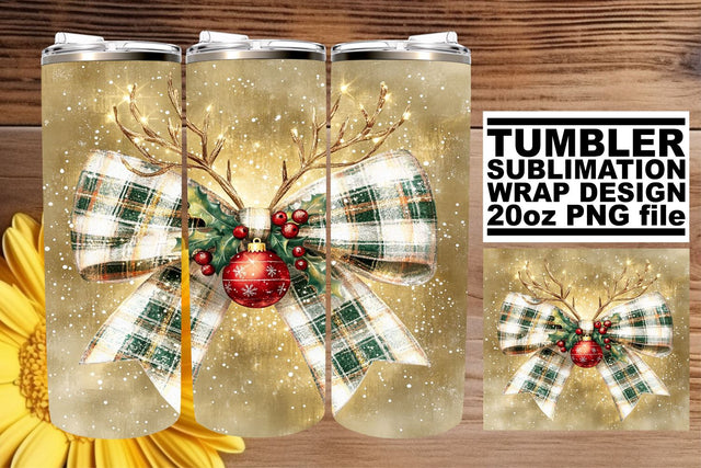 great for sublimation gifts! , High-quality 20oz wrap, Christmas Bow Sublimation afrosvg 