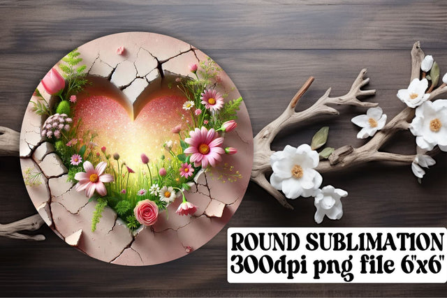 great for sublimation projects! , Circle keychain PNG files, 3D Heart Sublimation afrosvg 