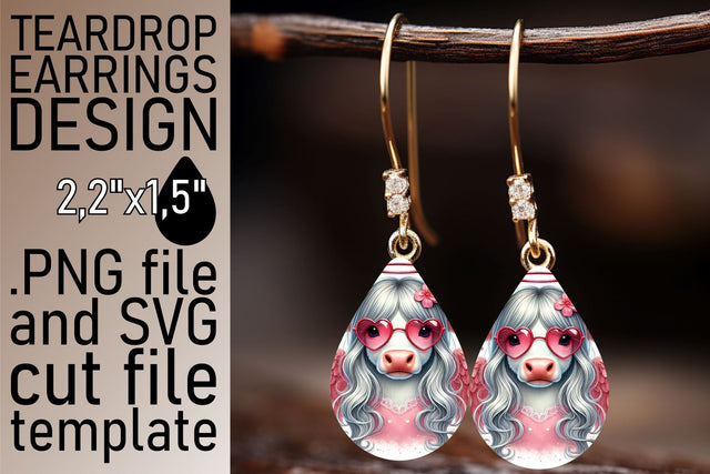 great for sublimation projects! , Teardrop earrings design, Valentines Sublimation afrosvg 