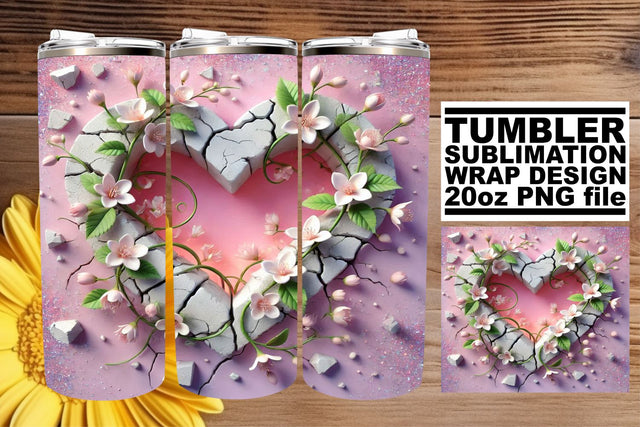 great for unique design projects! , Gorgeous tumbler wrap, 3D Heart Sublimation afrosvg 