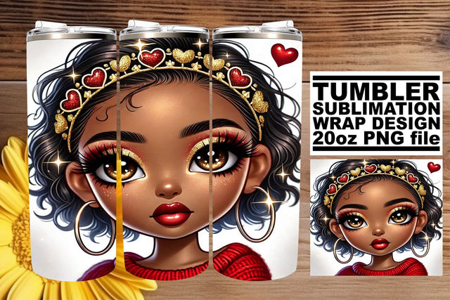 great for unique drinkware creations! , Premium tumbler wrap, Love Girl Sublimation afrosvg 