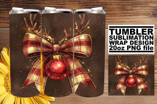 great for your creative projects! , Unique 20oz tumbler wrap, Christmas Bow Sublimation afrosvg 