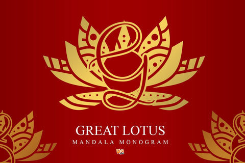 Great Lotus Mandala Monogram Font Dm Letter Studio 