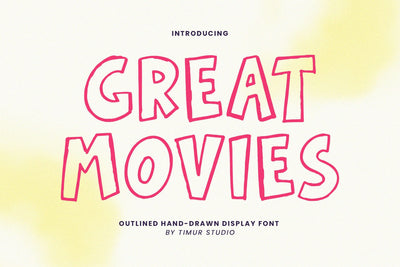 Great Movies - Outlined HandDrawn Display Font Font Timur type 